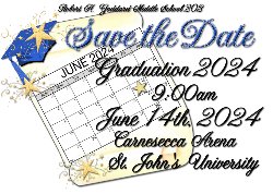 Graduation poster with date and time Save the Date